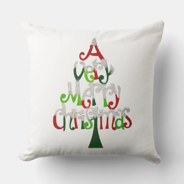 Coussin Arbre de Noël très joyeux (Recto)