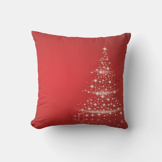 Coussin Arbre de Parties scintillant en or de Noël (Recto)