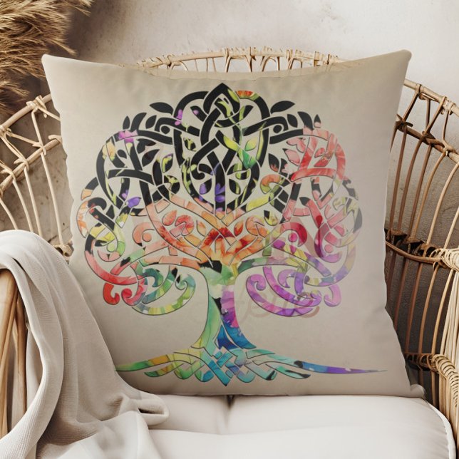 Coussin Arbre de vie à fleurs brillantes Jeu d'oreiller (Créateur téléchargé)