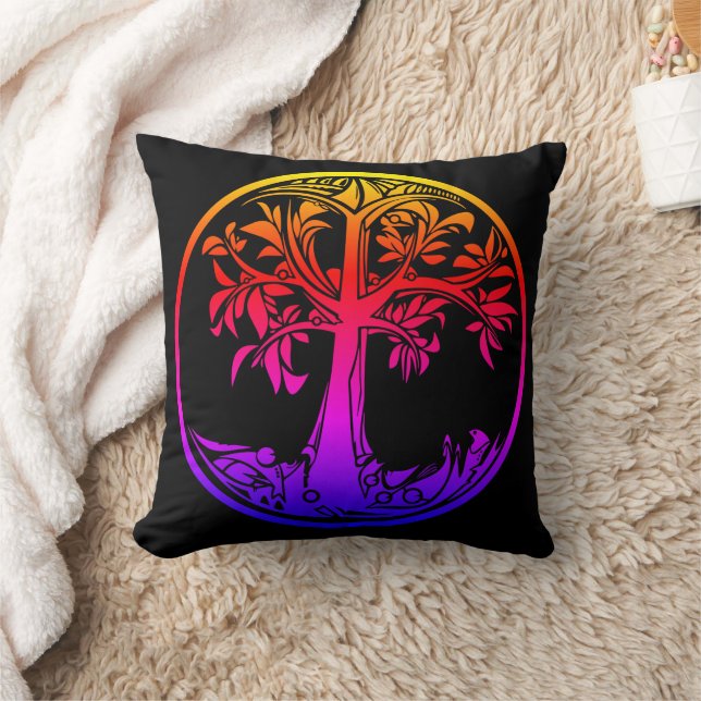 Coussin Arbre de vie arc-en-ciel (Couverture)
