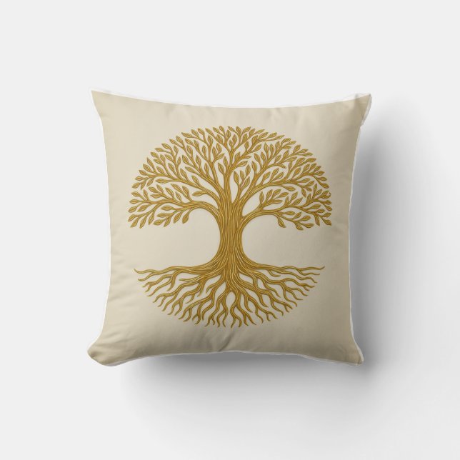 Coussin Arbre de vie Géométrie sacrée Jeu d'oreiller (Recto)