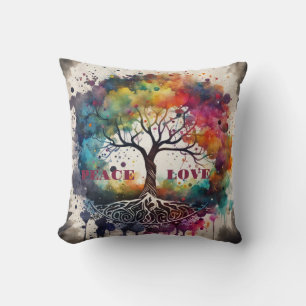Coussin ARBRE DE VIE. Paix, Amour (modifiable)