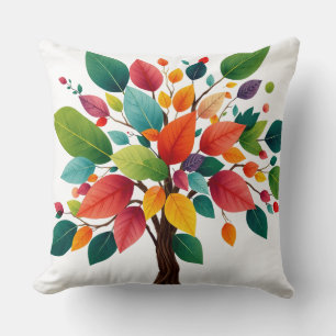 Coussin Arbre des saisons colorées – Art de la nature vibr