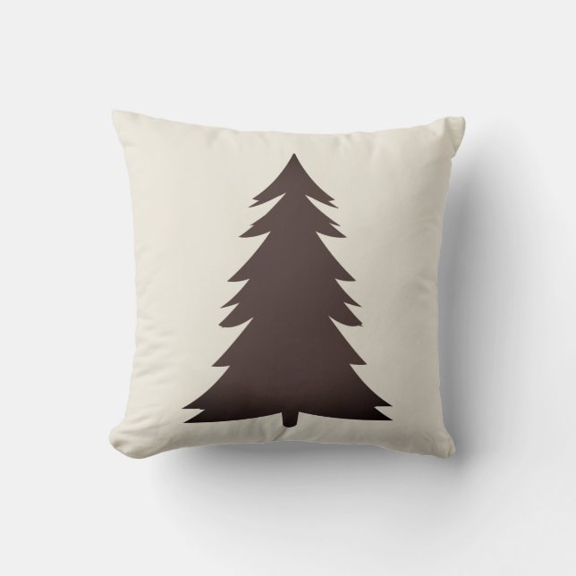 Coussin Arbre d'hiver Serene Grey et Cream (Recto)