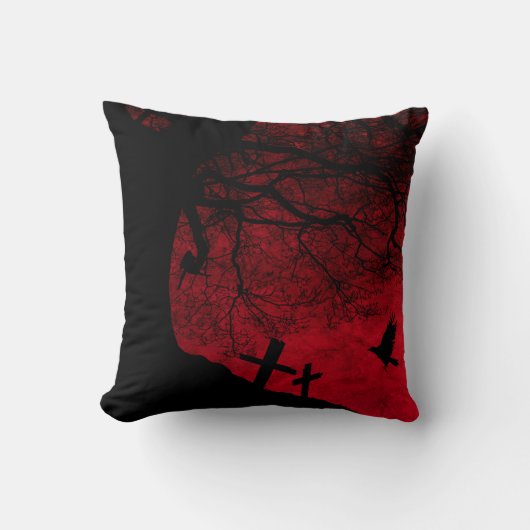 Coussin Arbre éffrayant et cimetière (Recto)