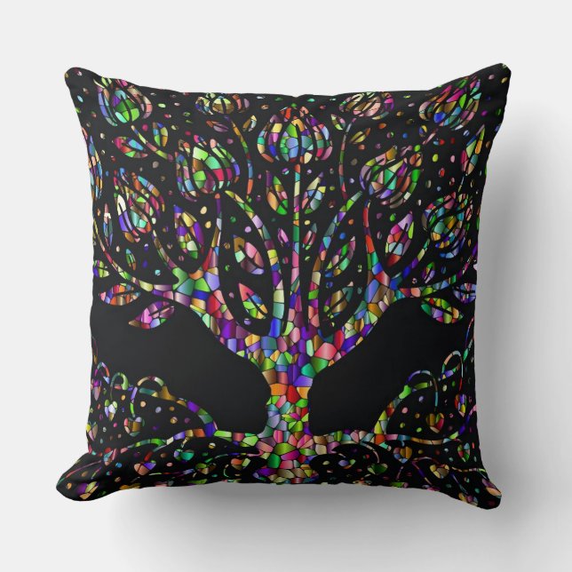 Coussin Arbre En Verre De Faux De Prospérité (Recto)