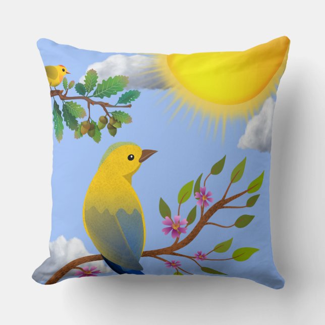 Coussin Arbre Ensoleillé d'Espoir (Recto)