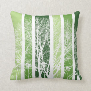 Coussin Arbre et couleurs vertes fraîches