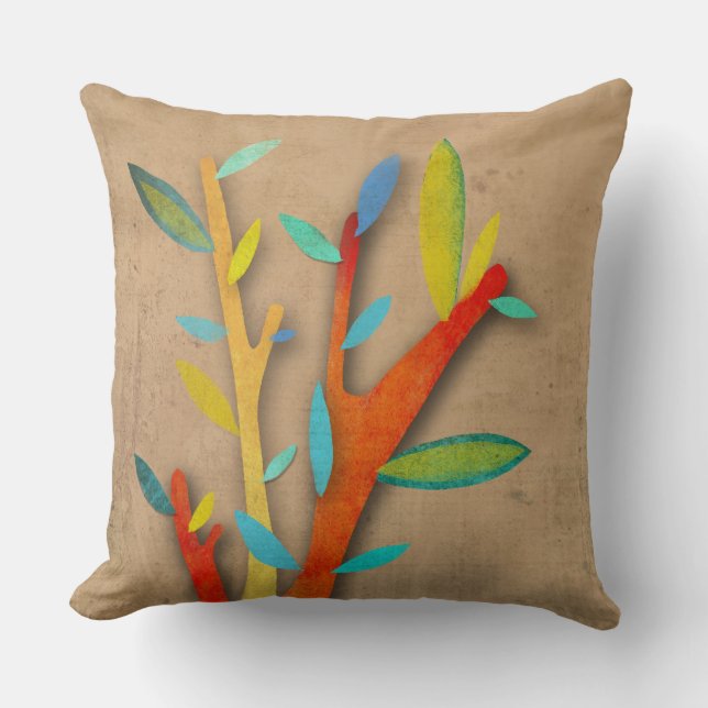 Coussin Arbre Feuilles colorées (Recto)