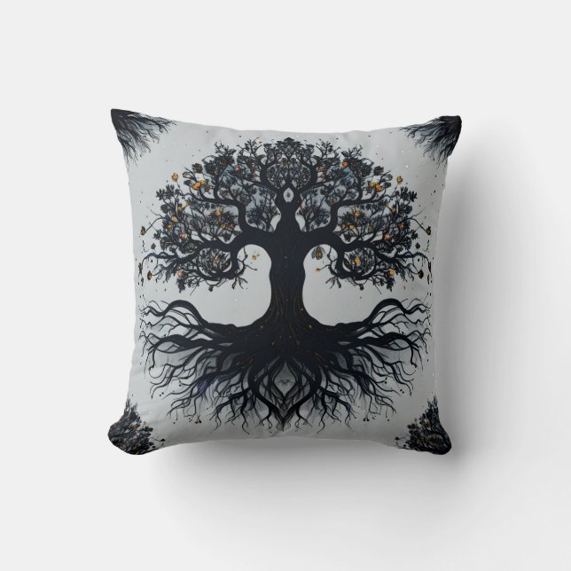 Coussin Arbre foncé de la vie Jeu d'oreiller (Recto)