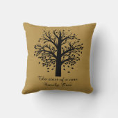 Coussin Arbre généalogique, arbre noir sur l'or, 8 noms et (Verso)