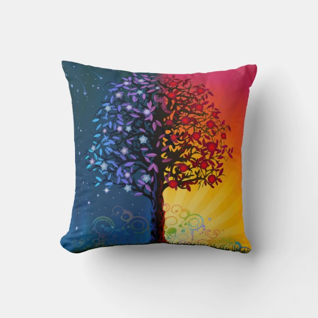 Coussin Arbre lunatique de carreau de la vie (Recto)