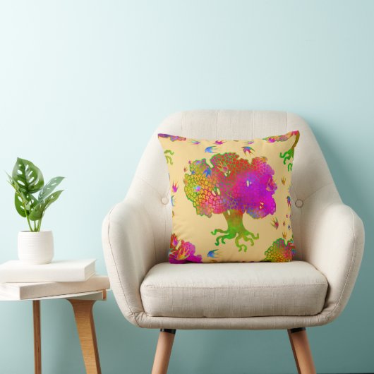 Coussin Arbre Oiseaux soleil (Chaise)