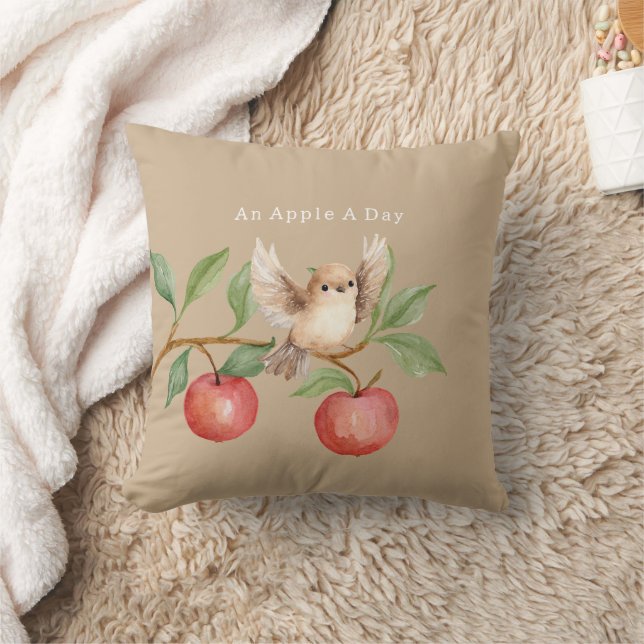 Coussin Arbre pommier oiseau sur branche (Couverture)