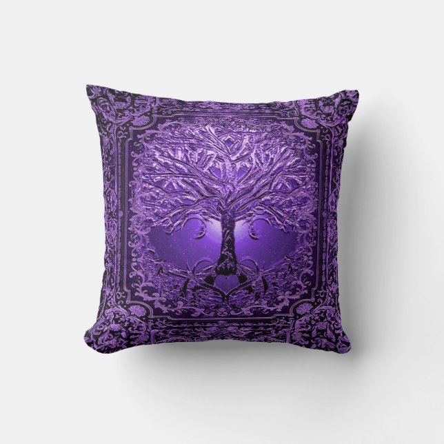 Coussin Arbre pourpre à vie Ancien Rustique (Recto)