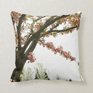 Coussin Arbre rose vintage de fleurs de cerisier