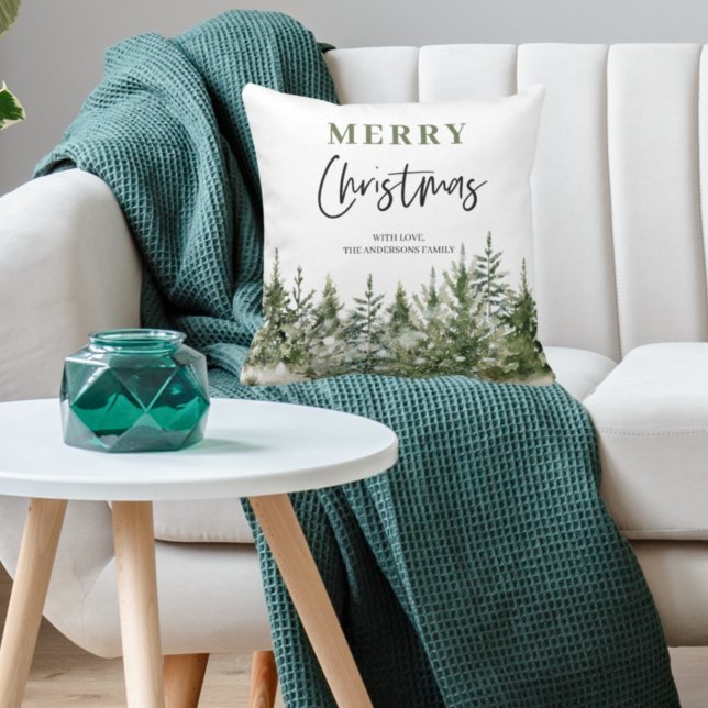 Coussin Arbre vert de Noël | Joyeux Noël (Créateur téléchargé)