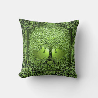 Coussin Arbre vert de vie Ancien Rustique