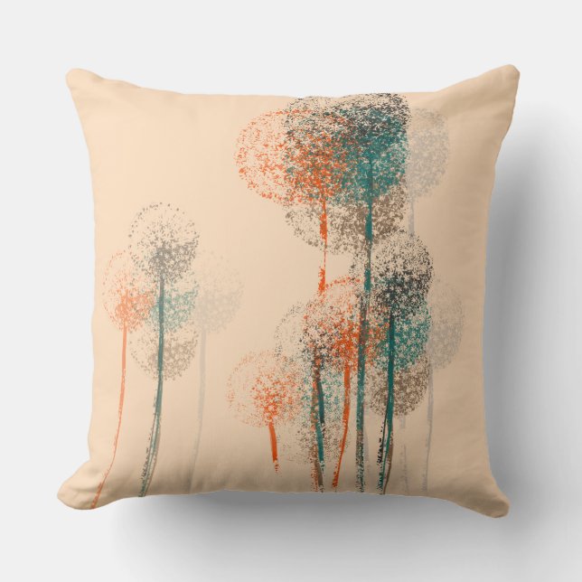 Coussin Arbres à fleurs d'été Abstraits #2 (Recto)