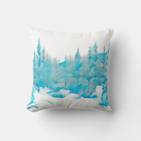 Arbres bleus neigeux