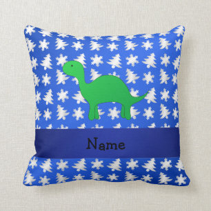 Coussin Arbres bleus personnalisés de flocons de neige de