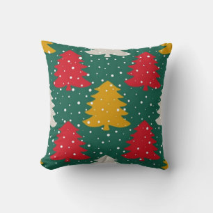 Coussin Arbres colorés de Noël Motifs sans joints
