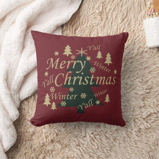 Coussin Arbres de Noël en pin frais de ferme moderne décor (Couverture)