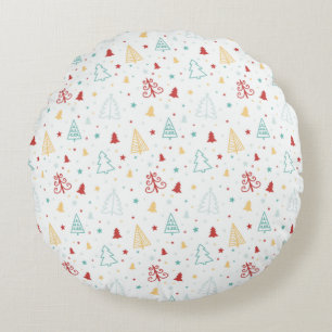 Coussin Arbres de Noël & Étoiles Colorés