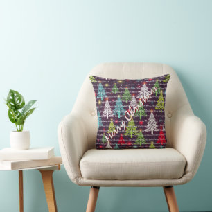 Coussin Arbres de Noël Luxueux de Noël Festif