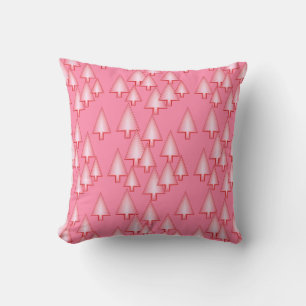 Coussin Arbres de Noël métalliques modernes - corail rose
