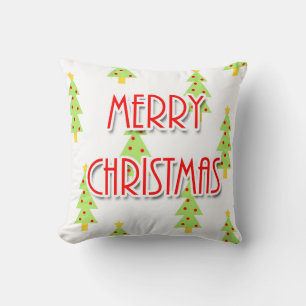 Coussin arbres de noël modernes du milieu du siècle