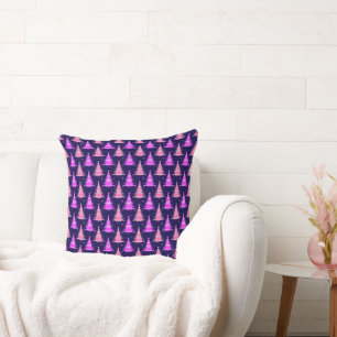 Coussin Arbres de Noël Motif bleu rose