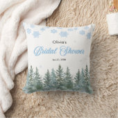 Coussin Arbres de pin d'hiver Flocons de neige Shower de m (Couverture)