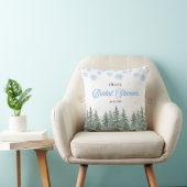 Coussin Arbres de pin d'hiver Flocons de neige Shower de m (Chaise)