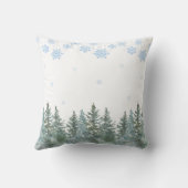 Coussin Arbres de pin d'hiver Flocons de neige Shower de m (Verso)