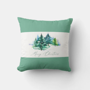 Coussin Arbres d'hiver Joyeux Noël