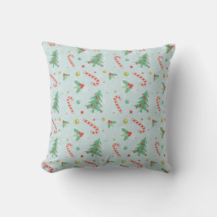 Coussin Arbres Et Sucres de canne De Noël