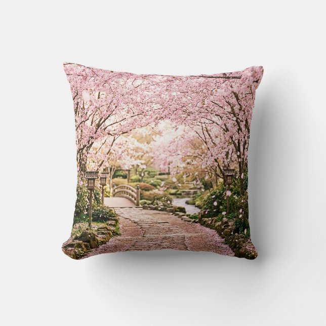 Coussin Arbres Fleurs de Cerisier (Recto)