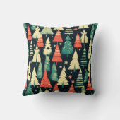 Coussin Arbres géométriques mignons personnalisés en hiver (Verso)