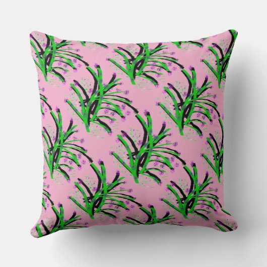 Coussin Arbuste à accent décoratif rose (Verso)