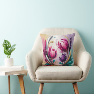 Coussin Arc de fleurs rayantes