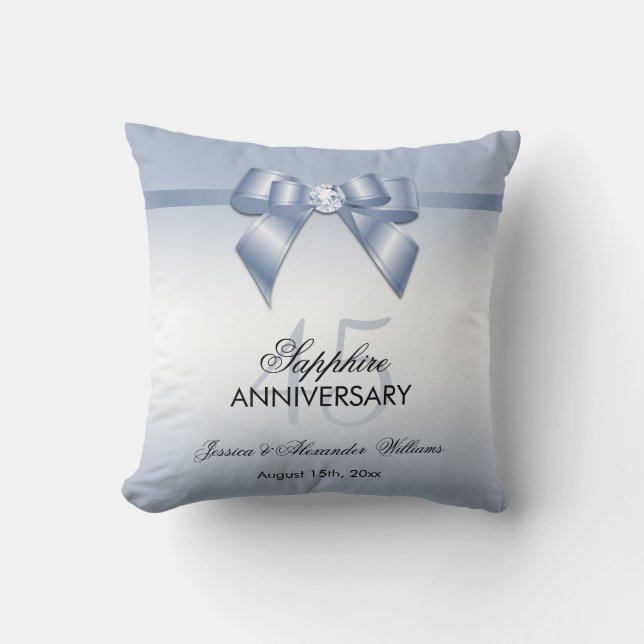 Coussin Arc de gemme de saphir et anniversaire de mariage (Recto)