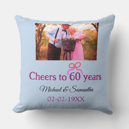 Coussin Arc d'or pour les 60 ans de mariage (Recto)