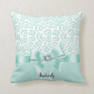 Coussin Arc élégant de léopard et Girly personnalisé p