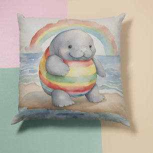 Coussin Arc en arc-en-ciel de bébé Manatee