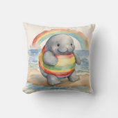 Coussin Arc en arc-en-ciel de bébé Manatee (Recto)