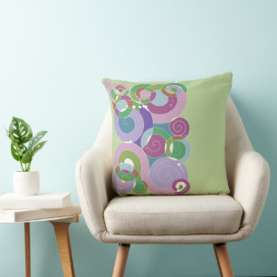 Coussin Arc en arc-en-ciel Rétro Art en spirale Abstractio