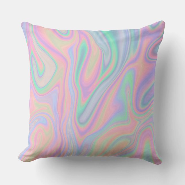 Coussin Arc-en-ciel abstrait coloré liquide (Recto)