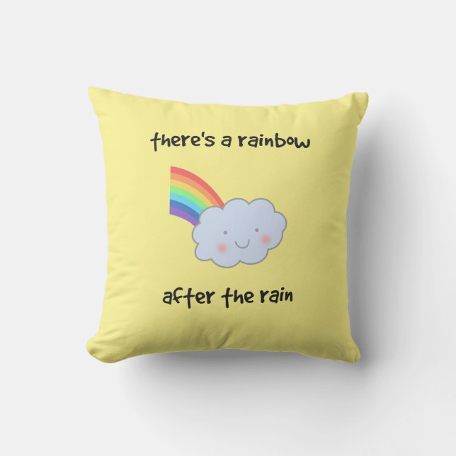 Coussin Arc-en-ciel après la pluie Nuage souriant (Recto)