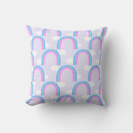 Coussin Arc-en-ciel avec nuage lilas clair (Recto)